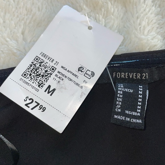 Forever 21 Black Strapless Rhinestone Belted Tube Top - Picture 4 of 7